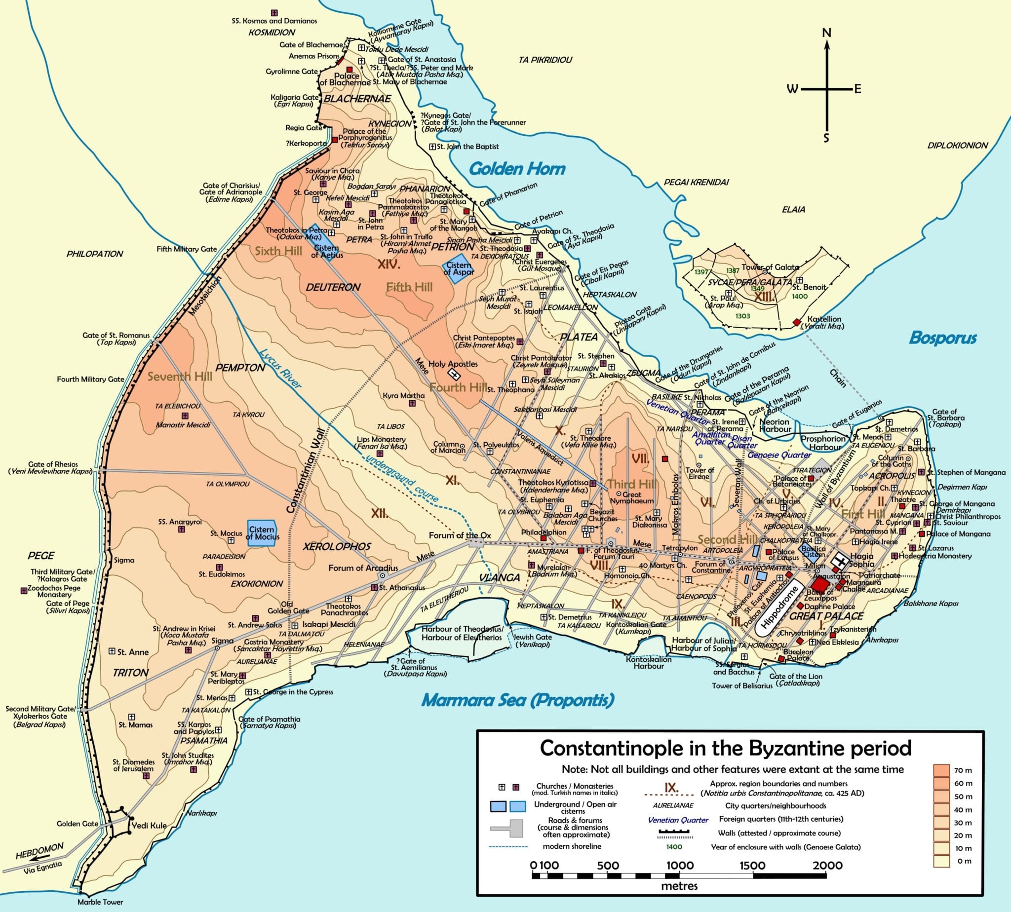Mapa Constantinopla Bizantina